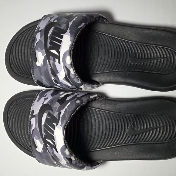 Nike Mens Black and Gray Camouflage Pattern Slip on Slide Sandals Size 8 - Picture 3 of 10